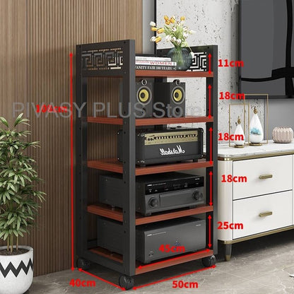 Rack Amplificador de Relevo 4 Cores, 3 Ajustes de Altura, Prateleira de Áudio, Suporte de Alto-Falante Grau E1 para Home Theater, Armazenamento de Amplificadores e Reprodutores