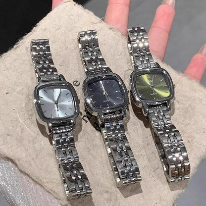 Women New Fashion Square Watches Gold Stainless Steel Strap Luxury Ladies Quartz Wristwatches Qualities Female Roman Clock Gift