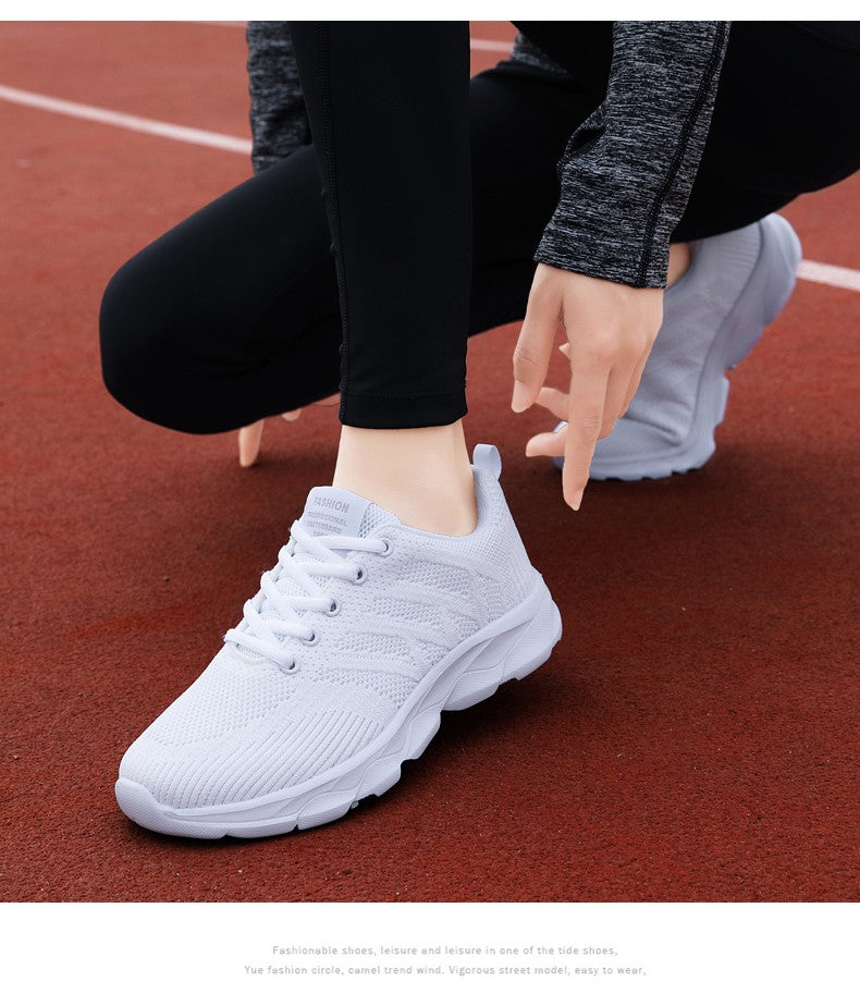 Novos Tênis Femininos Casuais Sapatos da Moda Respiráveis para Caminhada em Malha Sapatos Baixos Femininos 2024 Tenis Feminino Branco Sapatos esportivos femininos