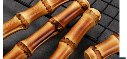 Conjunto de Talheres com Cabo de Bambu Natural, Talheres de Aço Inoxidável, Talheres de Cozinha, Inclui Garfos Colheres Facas Talheres