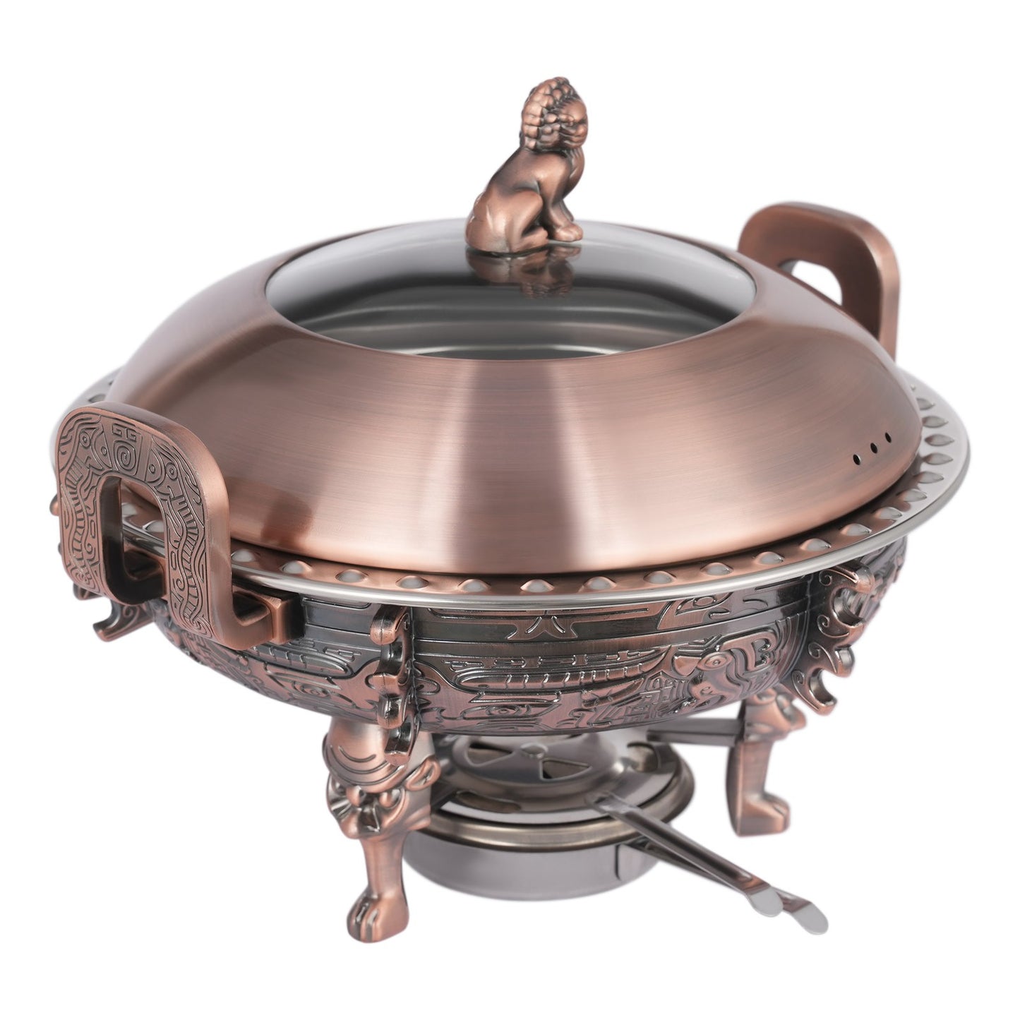 4PCS Chafing Dishes, Classical Round Chafing Buffet Set, Stainless Steel Chafers and Buffet Warmers Sets for Gatherings, Events