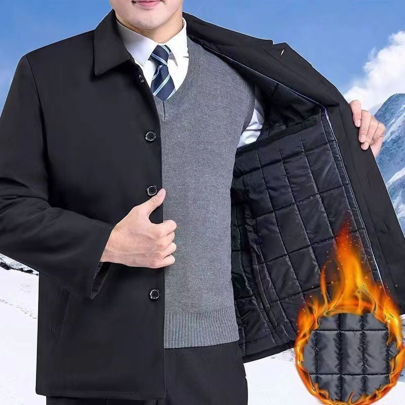 Thick Fleece Jacket Men Windproof Men's Winter Coat Blazer Autumn Winter Warm Men's Jacket Windbreak Casual Business Coat L-3XL