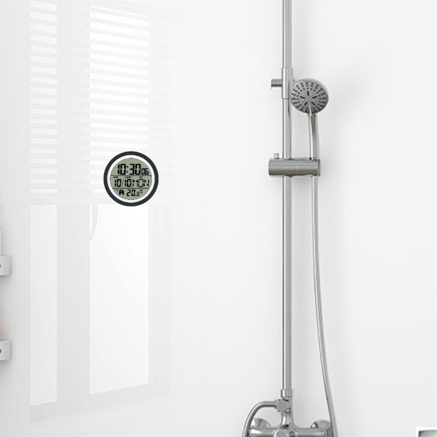 1Pcs Digital Shower Clock Easy to Use Modern Easy to Read Digital Bathroom Waterproof Wall Clock for Kitchen Bedroom Living Room