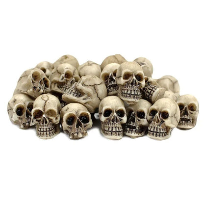 20pcs Halloween Decorative Skeleton Head Miniature Ornaments Outdoor Home Garden Lawn Unique Flower Pot Decorative Skull Statue