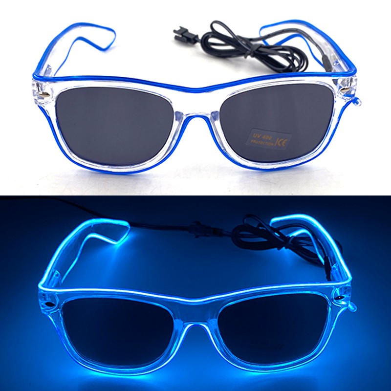1PC Light Up LED Glasses Glow Sunglasses EL Wire Neon Glasses Glow in The Dark Party Supplies Neon Party Favors for Adults