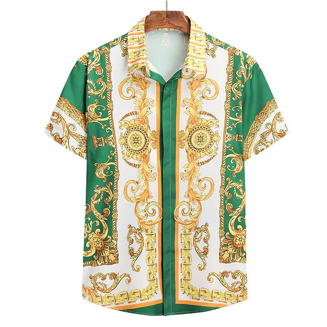Unisex 2025 Breathable Hawaiian Shirts Baroque French Men's Shirts 3D Printi High Fashion Street Loose Men's Streetwear Shirts