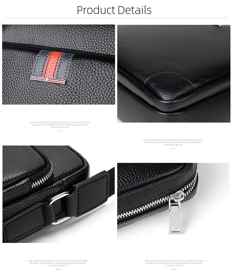 Famous Brand Small Men's Bag Genuine Leather Men Shoulder Bag Messenger Bag Fashion Business Man Crossbody Bag Cowhide Briefcase