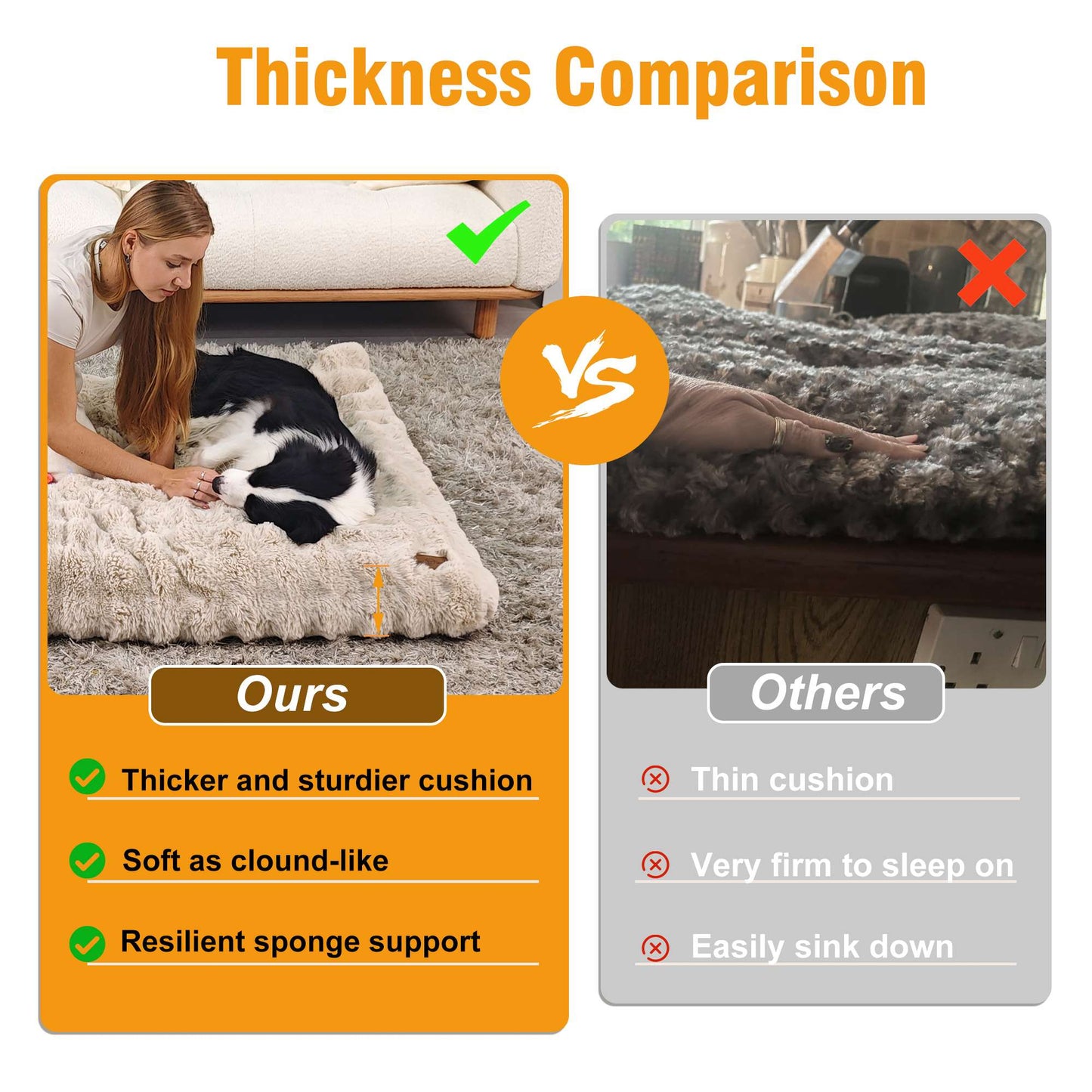 Cama para Cães Ultra Macia Almofada Macia para Pets Cama para Cães Grandes Colchão para Filhotes Tapete Lavável