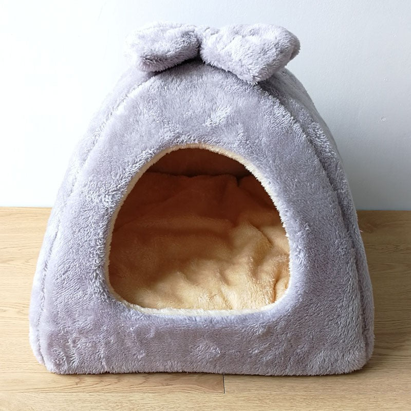 Casa de Cachorro Quente de Inverno Cama de Gato Colchonete Removível Ninho Canil Cesta para Animais de Estimação Macio Confortável Ninho para Gatos Produto para Gatos