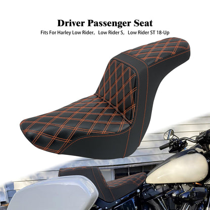 Banco Duplo de Moto para Piloto e Garupa Almofada Dianteira Traseira para Harley Softail Sport Glide FLSB Low Rider FXLR FXLRS 2018 em Diante