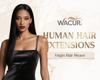 Wacur 12A cabelo liso natural cru trançado 12-30 polegadas preto natural 100% Remy hair extensions para cabelos virgens para mulheres