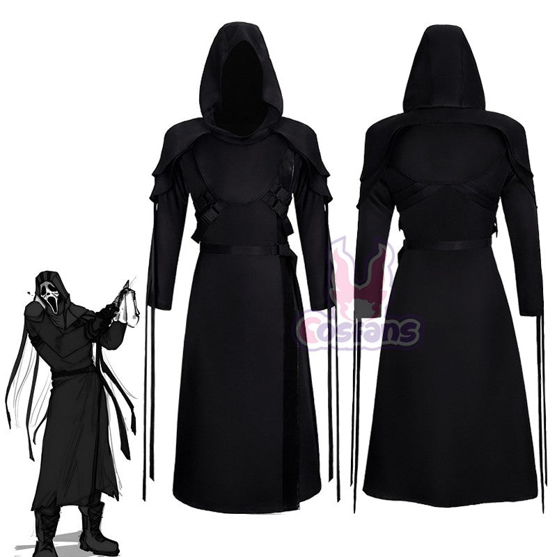 The Ghost Face Cosplay Costume Game Dead Daylight Role Play Uniform Halloween Carnival Party Outfit Men Women Medieval Costume