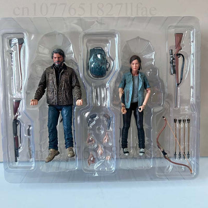 NECA The Last Of Us Part 2 Joel Ellie Com Arco Boneco de Ação 18cm Conjunto de 2 Peças Brinquedo Modelo Articulações Móveis Boneca Decoração de Quarto Presente