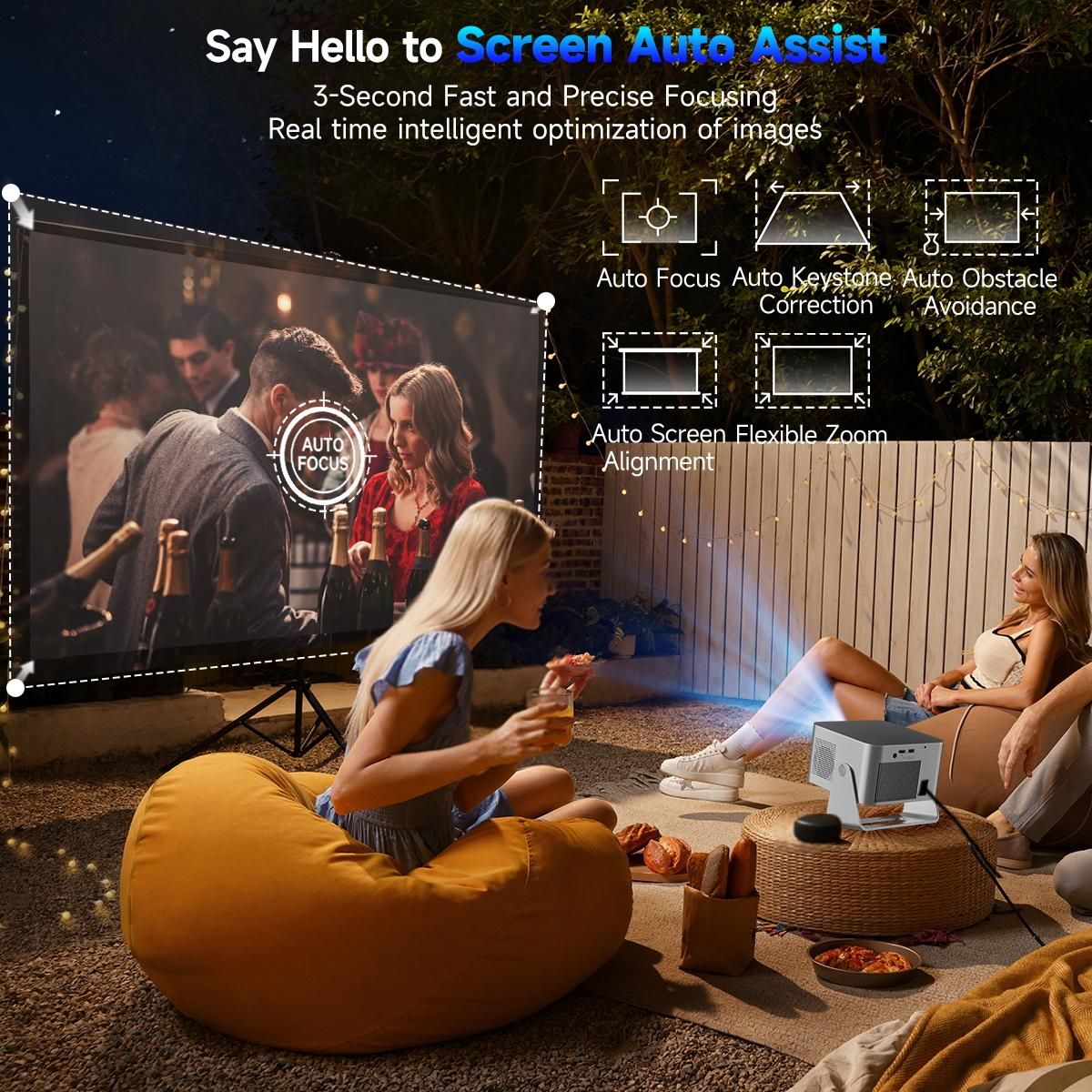 Projetor Magcubic HY350MAX GT 900 ANSI com Google TV, projetor nativo 1080p, foco automático, portátil, Android, home theater