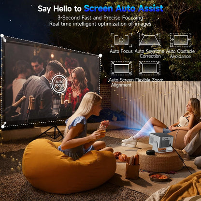 Projetor Magcubic HY350MAX GT 900 ANSI com Google TV, projetor nativo 1080p, foco automático, portátil, Android, home theater