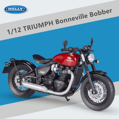 WELLY 1:12 Triumph Bonneville Bobber Miniatura de Liga de Motocicleta de Brinquedo Simulação de Brinquedo de Metal Fundido de Motocicleta para Crianças