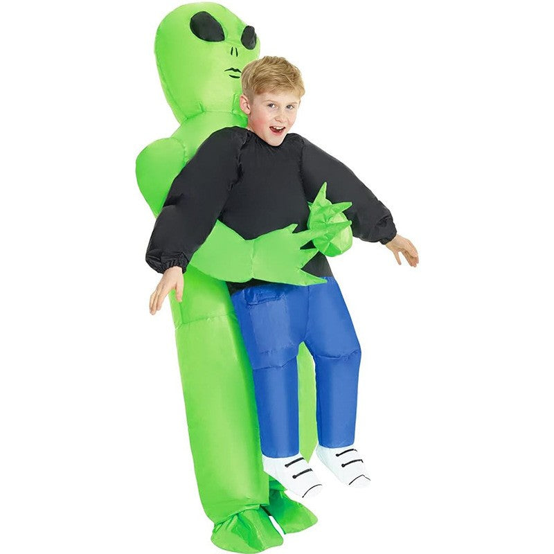 Funny Alien Cosplay Costume Inflated Garment Scary Green Alien Costumes for Women Men Boys Girls Halloween Carnival Clothes