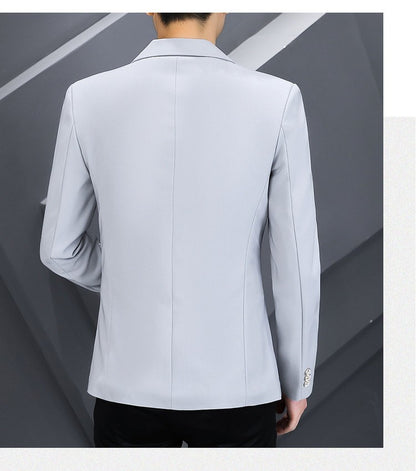 High-quality, fashionable, stylish, versatile and trendy business casual suit men's solid color fitted top