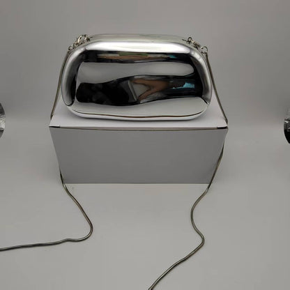 2025 Summer Silver/Pink/Gold/ Acrylic Metallic Box Purse Party Evening Bags Bolsa For Women Party