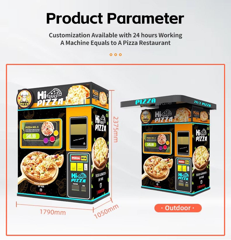 Máquina de venda automática de pizza saudável Máquina de venda automática de pizza automática por atacado Refrigeração comercial para preservação a longo prazo