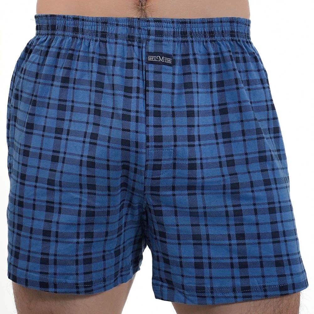 1pcs Men pijama 100% Cotton Pajama Shorts Summer Solid Elastic Waist Short Pants Casual Breathable Male Boxer Shorts Home Shorts