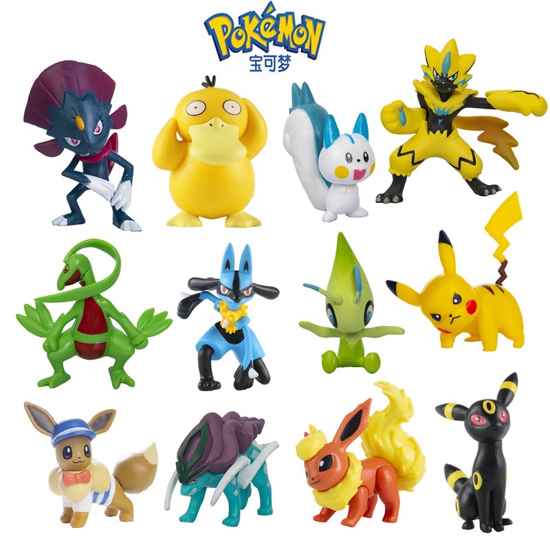 Pokemon Anime Figures Mewtwo Gengar Pikachu Eevee Dragon Cosplay Collection Bonecos de Ação Modelo de Brinquedo Presentes de Aniversário Compre no Atacado