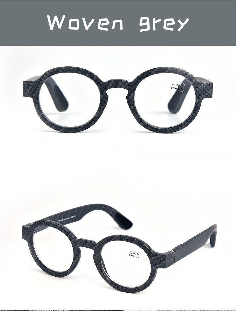 Guanhao Brand Men Reading Glasses Vintage Round Frame Clear Elderly Glasses Thick Frame Large Frame Women's Presbyopia Glasses