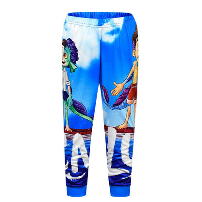 Pijama Infantil Disney Pixar Luca Desenho Animado Cosplay Roupa de Dormir Kawaii Pijama Luca Anime Manga Longa Roupa de Casa Pijama Infantil Presente