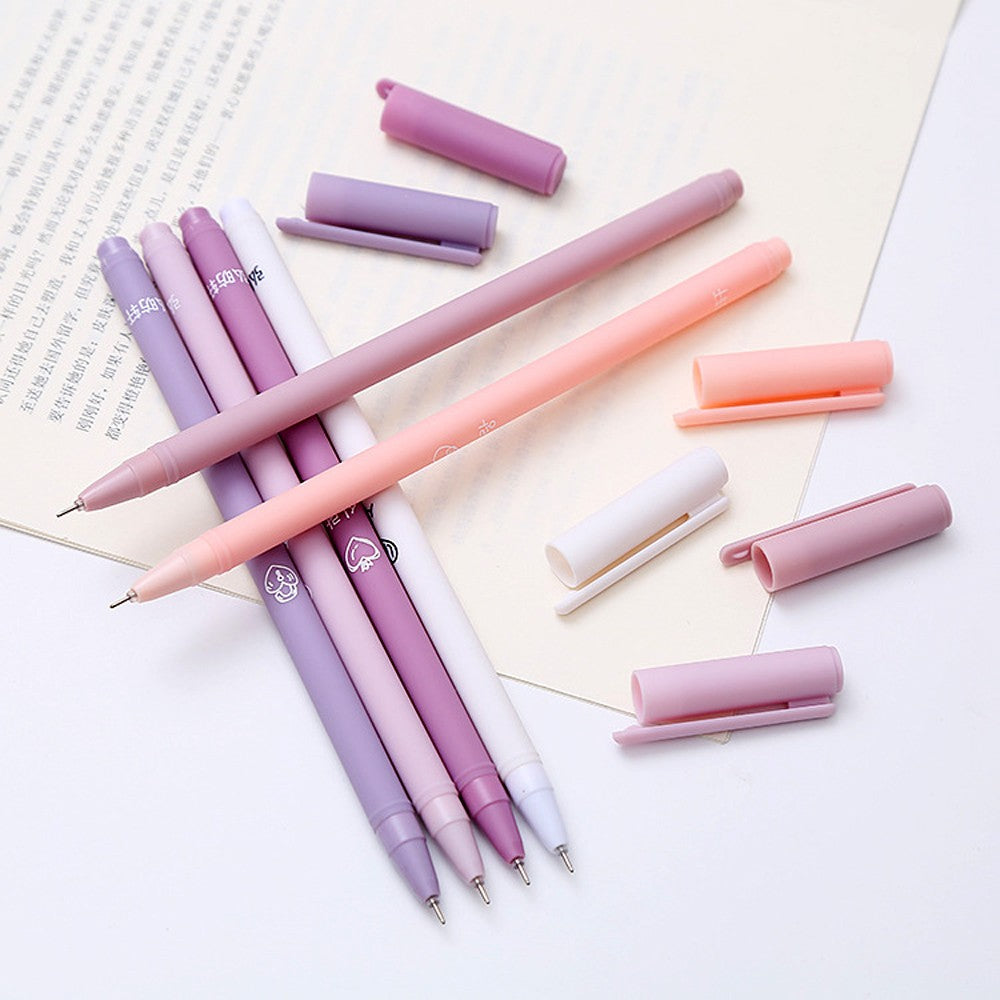 Caneta Gel Fofa Morandi 6 Peças/Conjunto Kawaii 0,5mm Esferográfica Preta Material de Escritório Escolar Caneta de Água para Estudante Caneta Neutra
