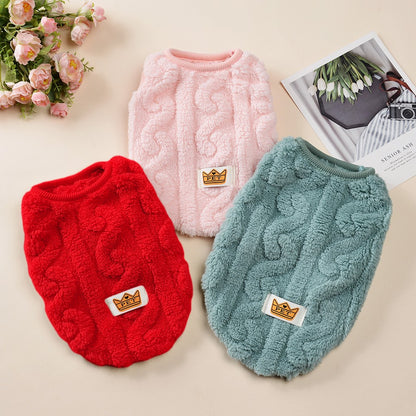 Fleece Warm Dog Cloth Sleeveless Soft Cozy Plush Vest Puppy Winter Overall for Small Medium Pet Sweatshirt  for Dog and Cat