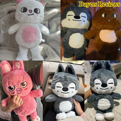 Urso de Pelúcia Skzoo de 60cm, Tamanho Grande, Kpop Stray Kids, Boneca de Pelúcia, Brinquedos de Pelúcia de Desenho Animado Kawaii, Travesseiro de Pelúcia, Presente de Natal Infantil