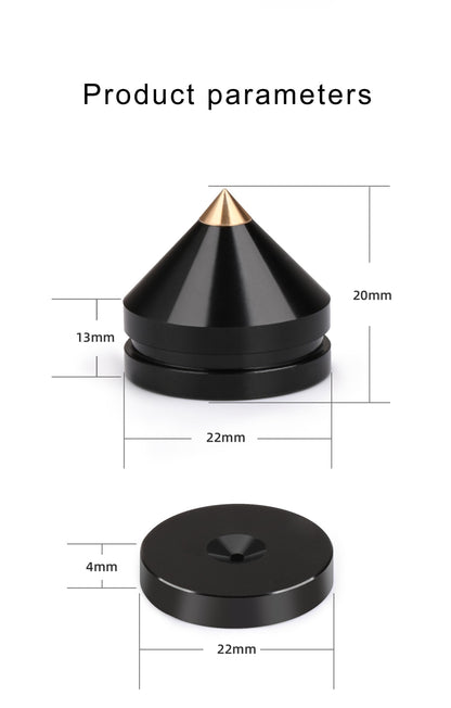 ERUMPENT 4PCS HiFi Speaker Stand Feet Foot Pad High Quality Shock-absorbing Pins Aluminium Alloy Metal Foot Pads for Sound Box
