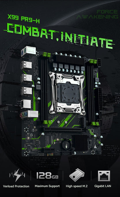 Placa-mãe MACHINIST X99 PR9-H Kit Com CPU Xeon E5 2650 V4 LGA2011-3 Memória RAM DDR4 16GB (1*16GB) 2133MHZ NVME M.2 SATA