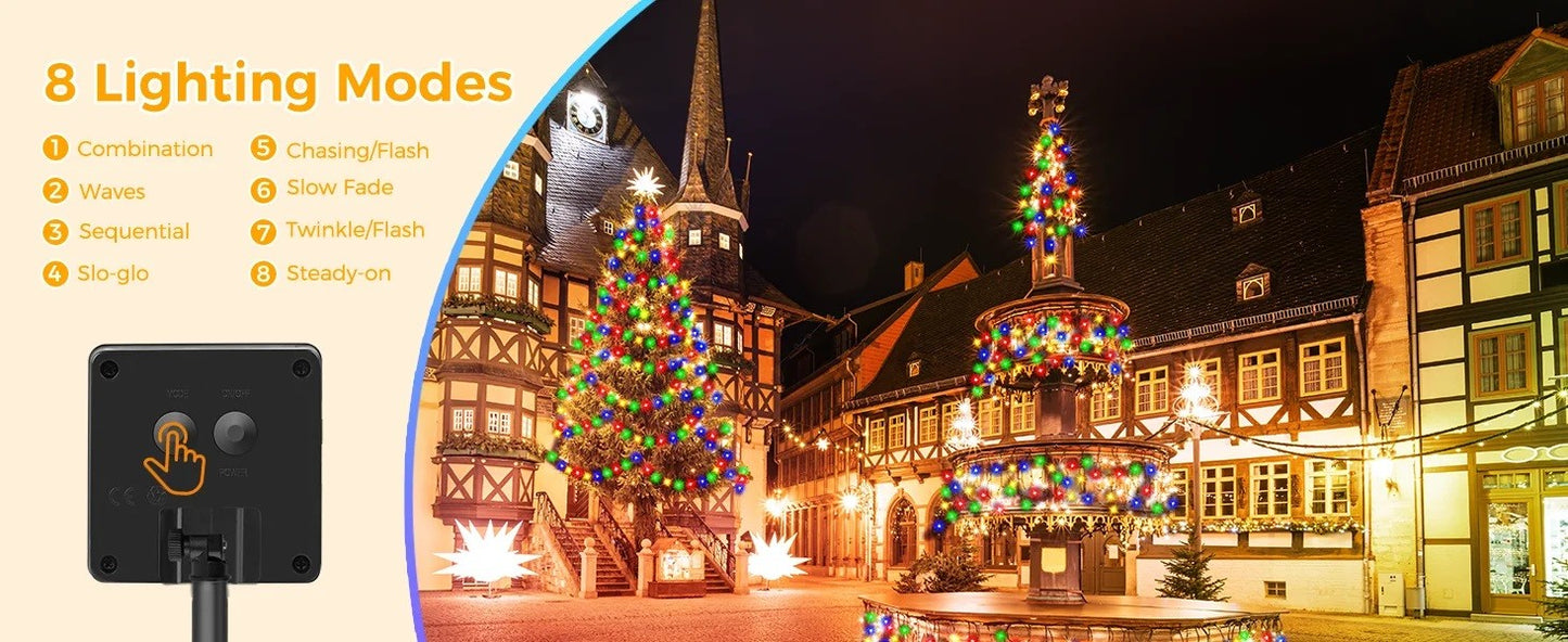 Large Solar Panel Fast Charge Lamp Outdoor Solar String Fairy Light Waterproof Garland String Lights For Christmas Party Garden