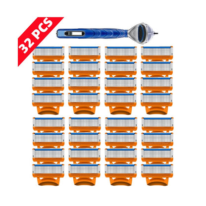 Old-fashioned Genuine Fusion Razor for Men Face Hair Shaving Removal Safety Manul Shaver Replacement Razor Blades Cassettes