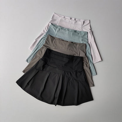 Summer High Waist Sports Short Skirt Lined Shorts Fitness Yoga Quick Dry Running