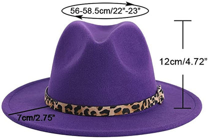 Two Tone Fedoras Jazz Hats Cowboy Hats for Women and Men Leopard Bottom Wool Felt Party Church Dresses Hat Wholesale ?????