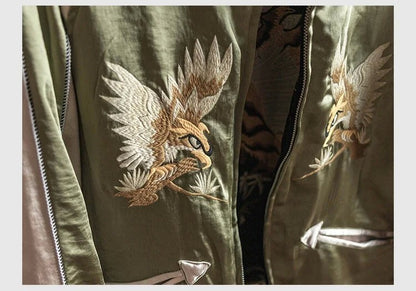 Non Stock Suka Reversible Souvenir Jacket Embroidered Sukajan Baseball Outerwear