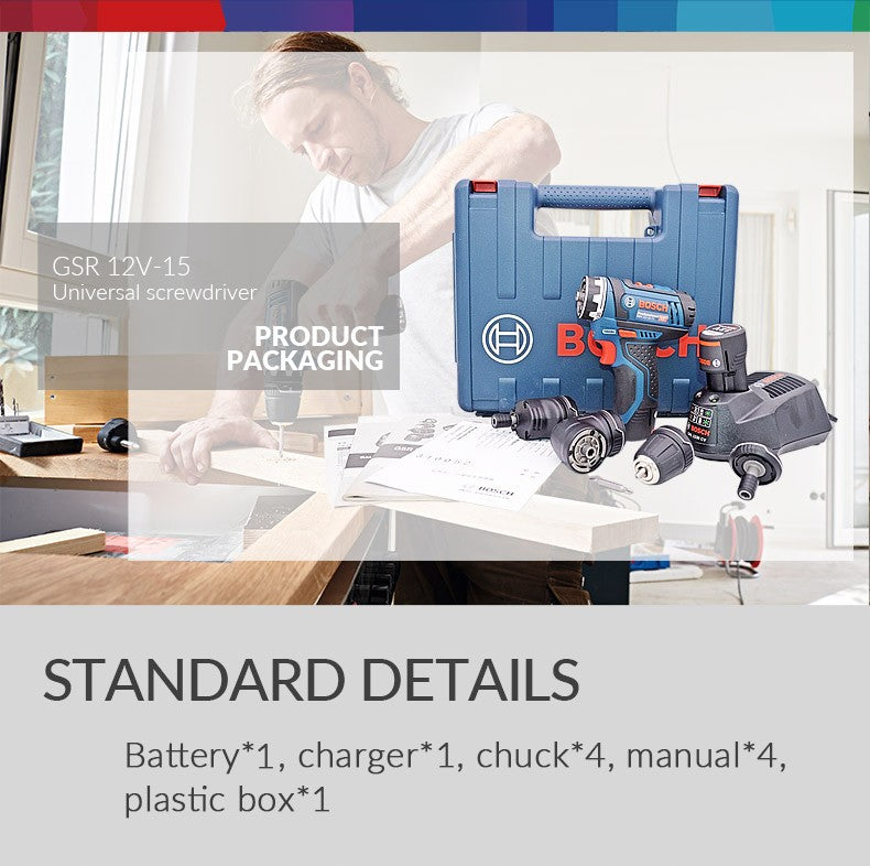 Bosch Professional 12V GSR 12V-15 FC Furadeira Sem Fio Parafusadeira Elétrica Sem Fio com 4 Adaptadores FlexiClick Ferramenta Elétrica
