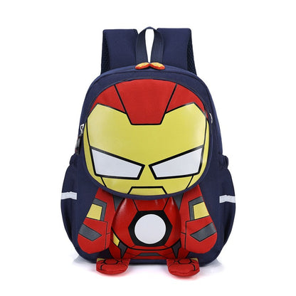 Mochila Infantil Escolar de Capitão América Homem Aranha Homem de Ferro Fofa Desenho Animado para Meninos Leve para Jardim de Infância