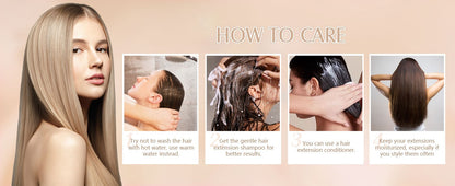 Seis Estrelas Aplique de Cabelo Humano Fio de Cabelo Extensões 80G 100G 12'16'18'20'22' Extensões de Cabelo 100% Remy Humano Para Mulheres