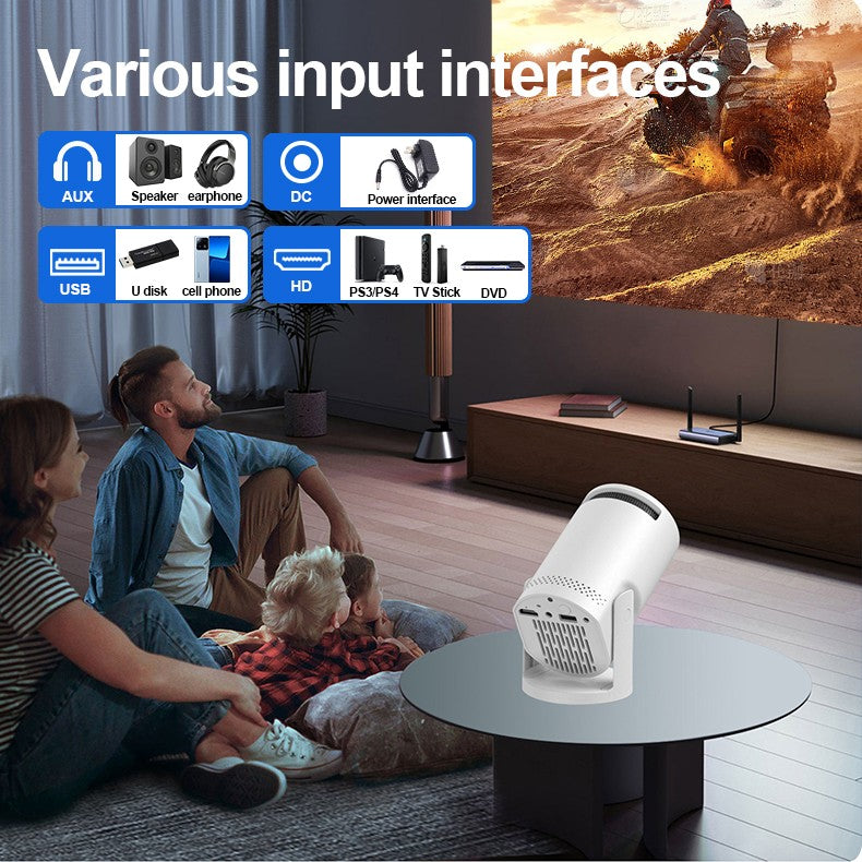 Mini projetor nativo 3D Som estéreo Console multifunções para exterior com Bluetooth Home Theater Cinema Projetores portáteis