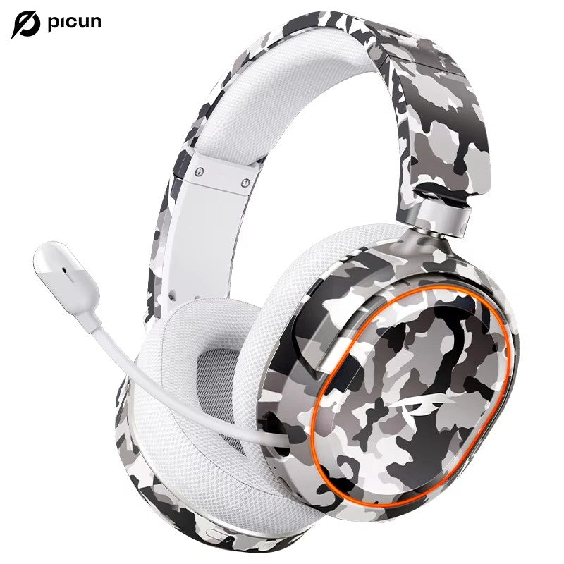 Picun G2 2.4GHz Bluetooth Wireless Gaming Headset For PC PS4 PS5 Phone Switch 5ms Low Latency 7.1 Surround Wired Headset ENC Mic