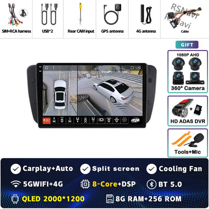 Android 15 For SEAT Ibiza 6J IV 4 2008 - 2015 2K QLED Stereo Car Radio Multimedia Video Player GPS AI Voice CarPlay Head Unit