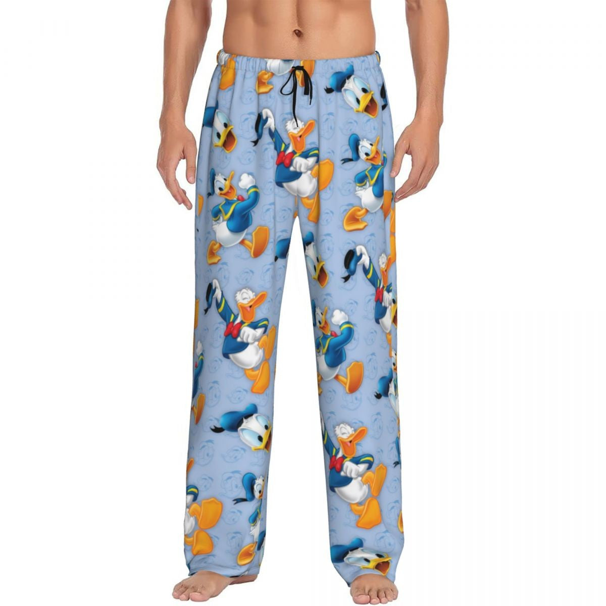 Custom Print Mickey Mouse Donald Duck Pajama Pants Men Sleep Sleepwear Bottoms with Pockets