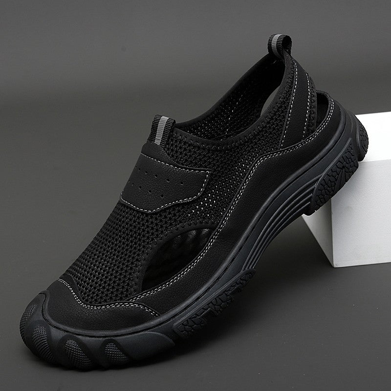 Outdoor Trendy Sandals Summer Mesh Hollow Casual Outerwear Shoes Men's Breathable Sports Shoes Beach Sandals New
