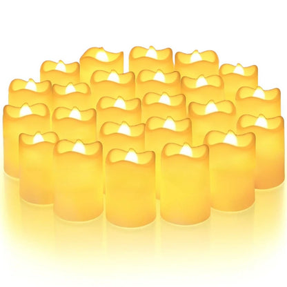 24/48Pcs Flameless LED Candle Lights Battery Powered Creative Wishing Tea Lamp Warm White Halloween Wedding Christmas Decoration