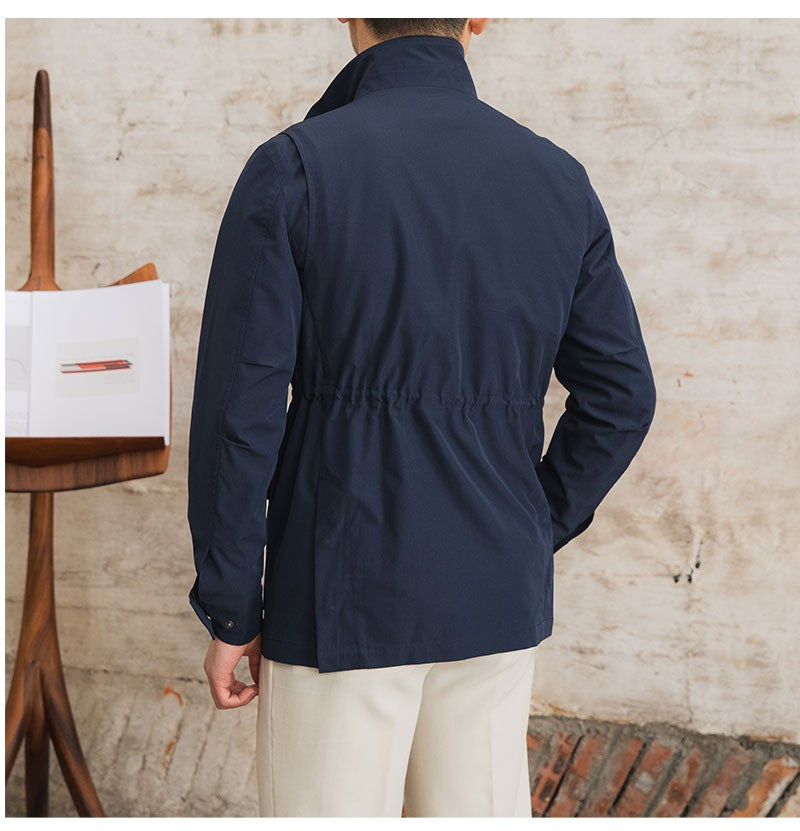 Three Spring and Summer Light Vertical Collar Waist Half Hanging M65 British Jacket Men's Retro Hunting Wear Waterproof Jacket