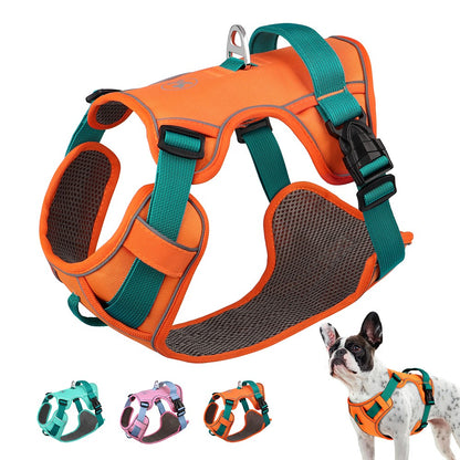 Colete para Cães com Arnês Respirável em Malha, Colete Refletivo de Nylon para Cães, Colete Durável para Treinamento de Animais de Estimação, Ajustável para Cães Pequenos, Médios e Grandes