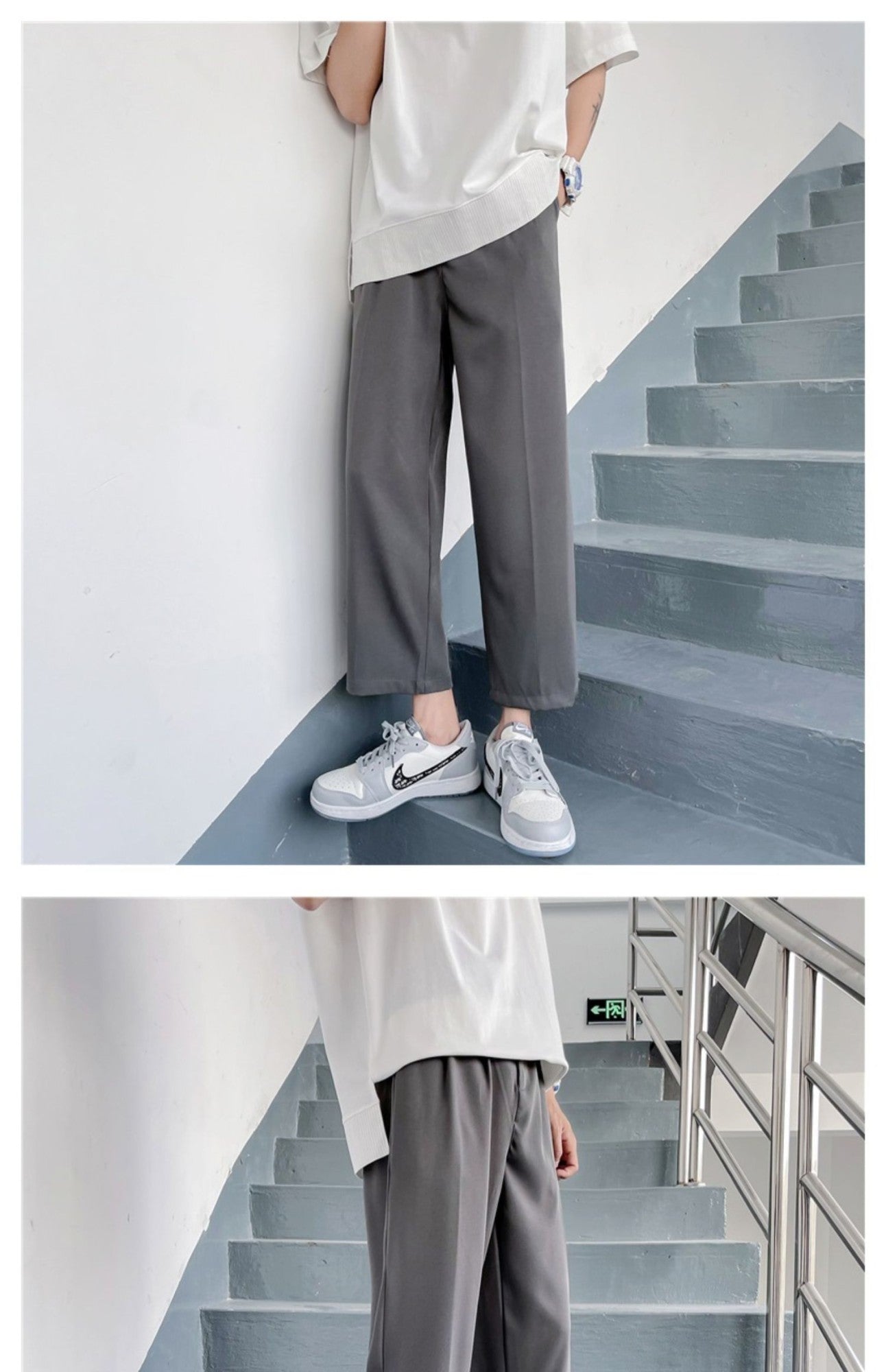 2025 Loose Men's Suit Solid Color Blazers Formal Office Pants Business Trousers Community Fashion Dress Korean Male Clothing X40